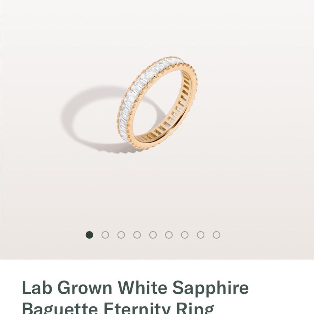 Aurate Gold and Lab Grown White Sapphire Eternity Baguette Eternity Ring - 4.5